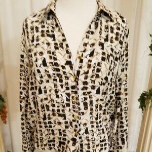 JM Collection tan black leopard print top 12